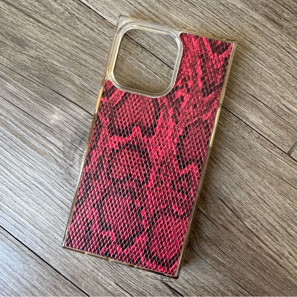 Flaunt SQUARE® Red Python Faux Leather iPhone 13 Pro Case